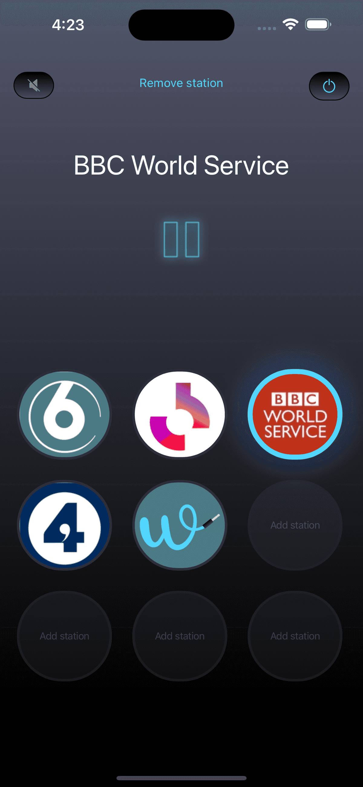 Wireless radio app preview